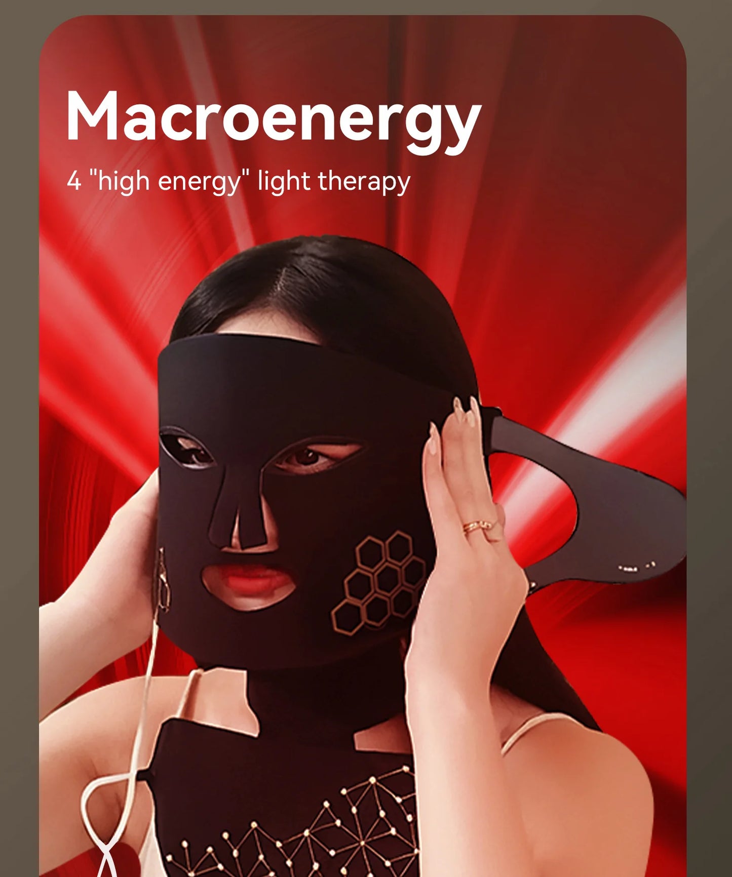 AuraGlow RX Redlight Therapy Face, Neck & Chest Mask