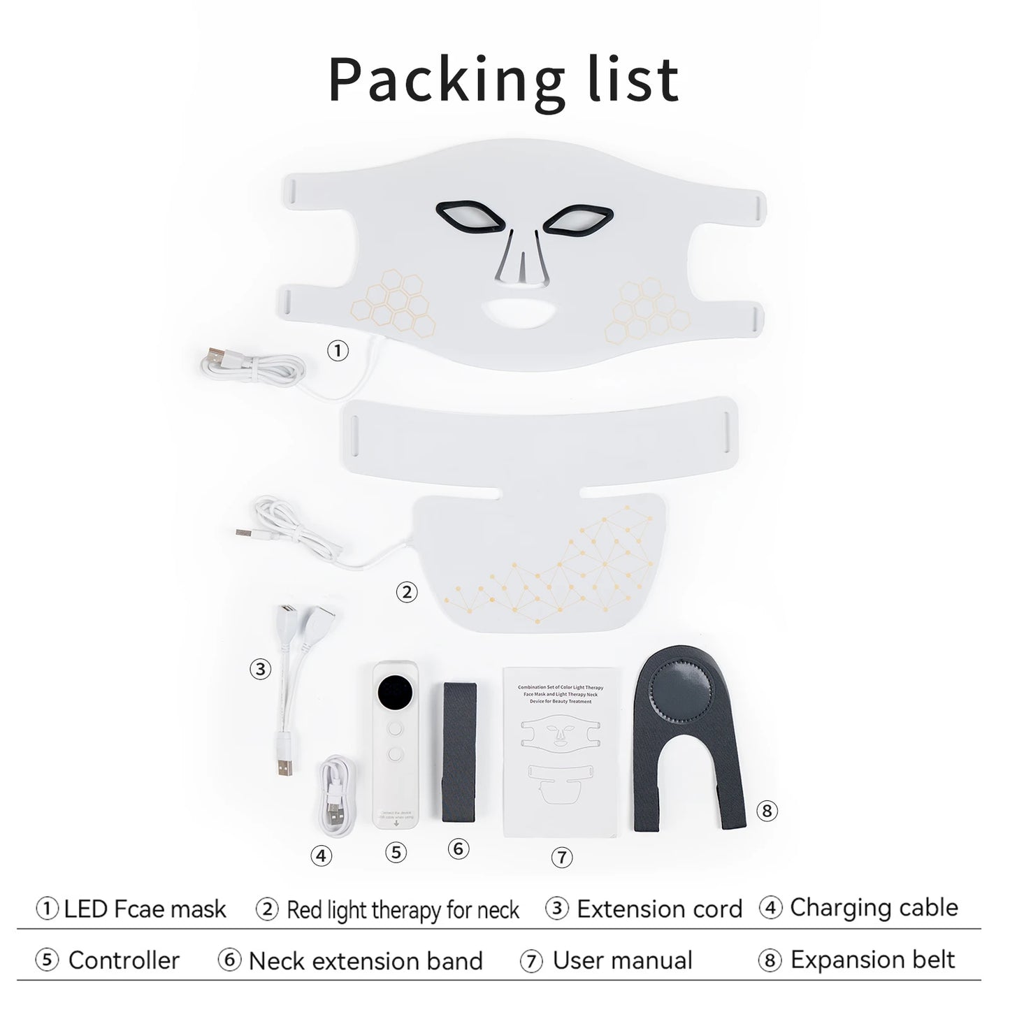 AuraGlow RX Redlight Therapy Face, Neck & Chest Mask