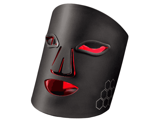 Face Mask Only - Eclipse Black features a sleek black design with red light therapy glow, ideal for AuraGlow RX Face & Neck skincare routines.